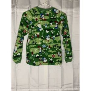 The Childrens PLACE Christmas Pajama Top Green Size Large 10-12